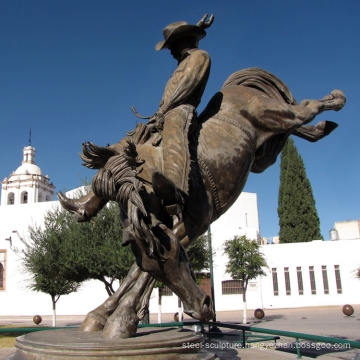 bronze foundry large outdoor copper cowboy horse statue